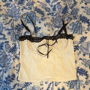 Cream and Black Lace Camisole
